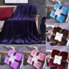 Winter Solid Color Thickened Warm Flannel Blanket for Car Office Sofa Bedroom