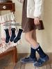 Осенний стиль клетчатые кружевные носки до середины икры для маленьких девочек - Милый принцессин дизайн