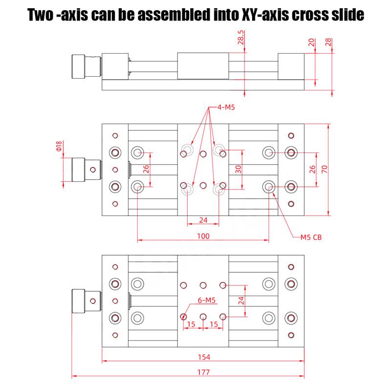 Platform Sliding Table X-Axis Manual Translation Displacement Station 40x70mm Precision Sliding Table Fine‑Tuning Linear Stage