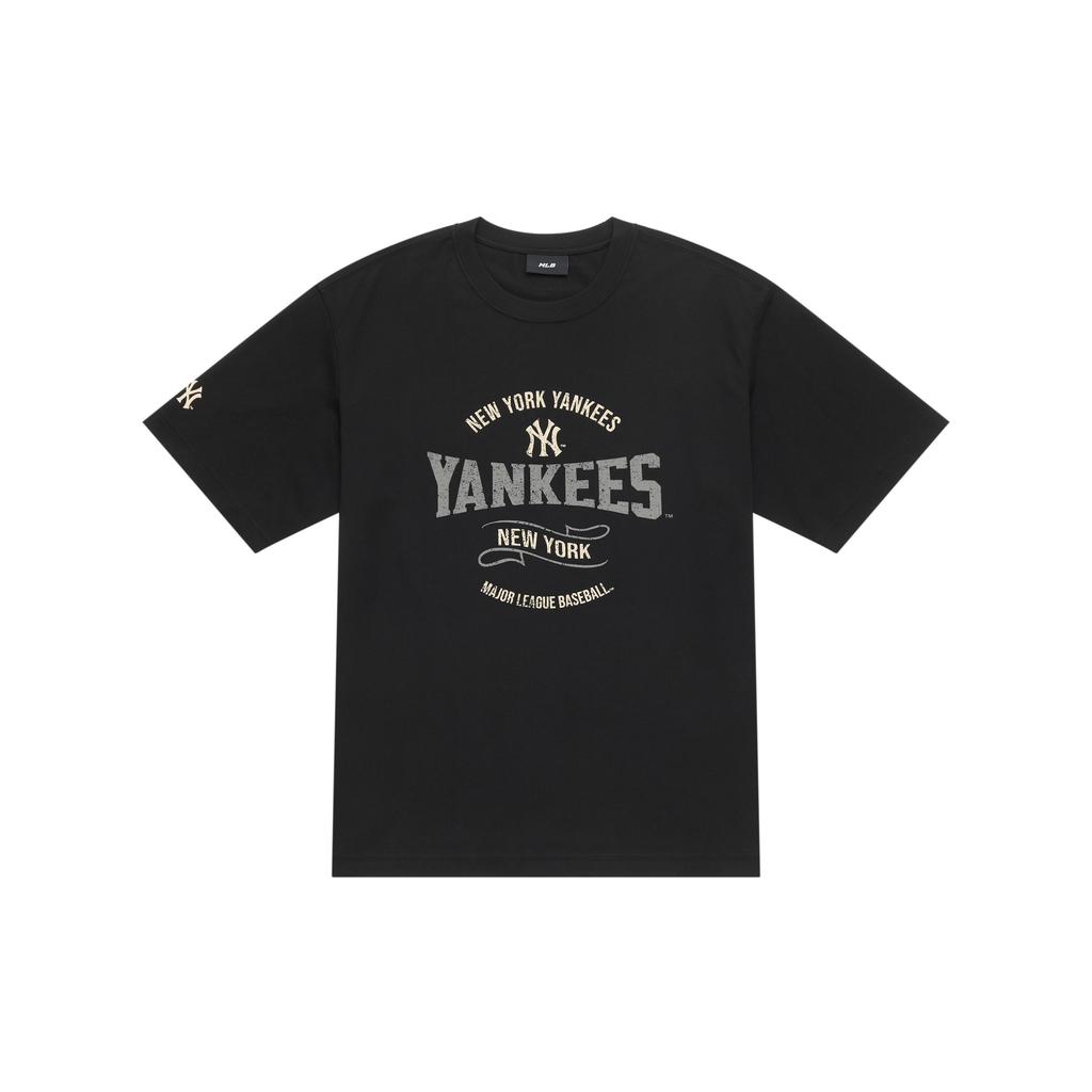 New MLB Preppy Style Collection New York Yankees SS25 T Shirt Unisex Black 3ATSV0653-50BKS