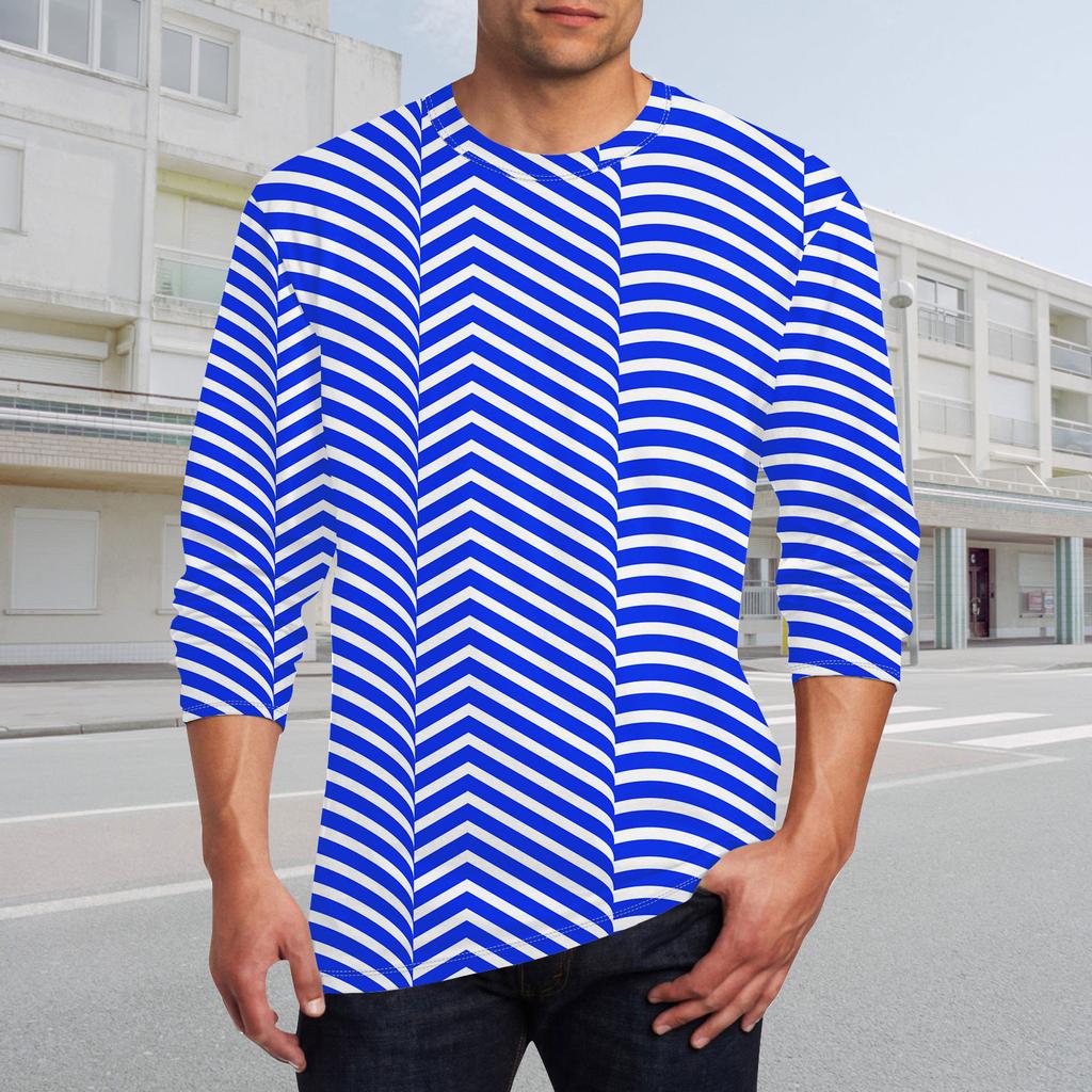 Муж. Футболка Круглый вырез Одежда Одежда На открытом воздухе Длинный рукав С принтом Модельер Винтаж