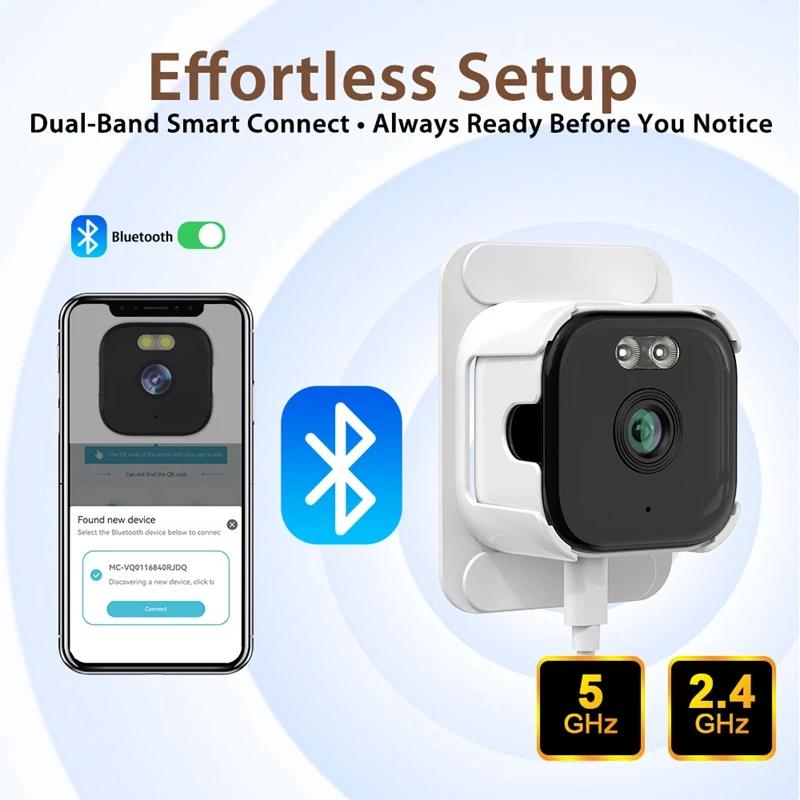 OKAM PRO APP HD 5МП 5X ЗУМ Беспроводная Камера для Окна 5G WiFi Внутренняя Двусторонняя Связь Отслеживание Движения Цветное Ночное Видение IP CCTV