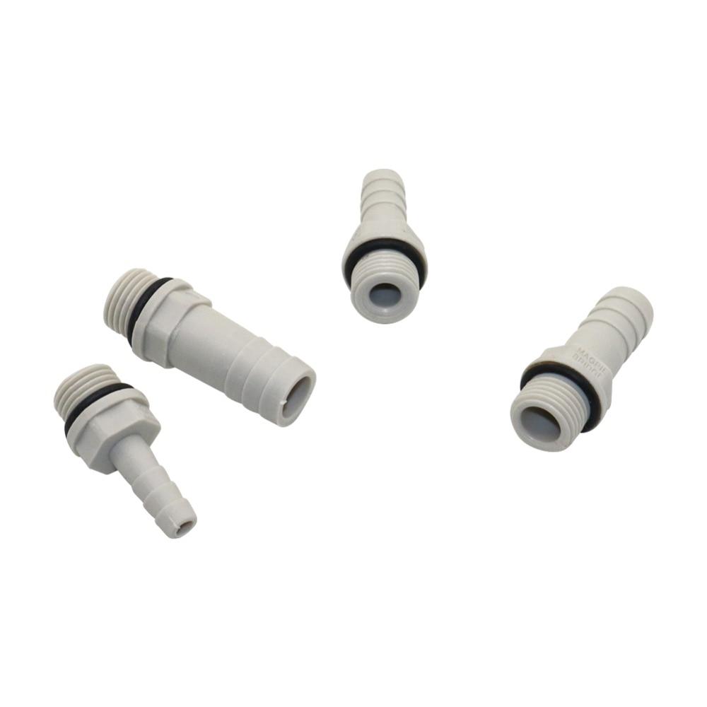 1/8", 1/4" с резьбой до 6/8/10/12 мм, прямой соединитель для шланга, пластик-сталь, переходник для соединительной трубы воздушного насоса для аквариума