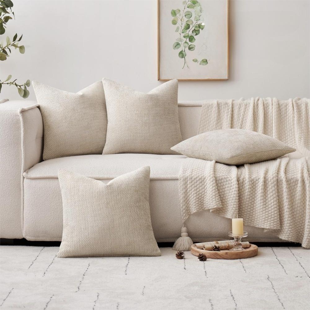 Solid Color Throw Pillow Covers Plaid Cushion Cover Modern Chenille Pillow Covers  Home Decor