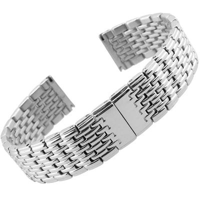 Тонкий твердый ремешок для часов 13 мм, 18 мм, 20 мм, 22 мм, ремешок для часов из нержавеющей стали, сменный ремешок с пряжкой-бабочкой, ремешок для часов, браслет JL9Z