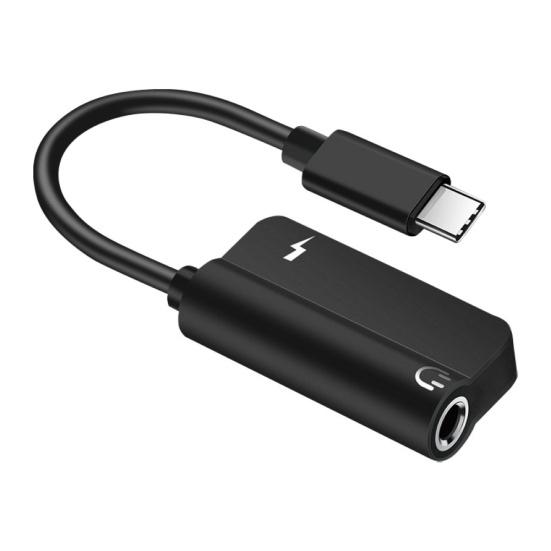 Кабель-адаптер-конвертер 2 в 1 Аудио 3,5 мм для наушников Type-C на разъем для зарядки