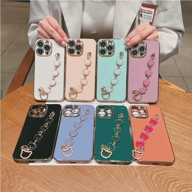Силиконовый чехол для телефона с держателем браслета «Медведь» для Samsung Galaxy A53 A73 A33 A52 A52s A72 A32 4G 5G A51 A71 A12 A31 A21S Fe, защитный чехол