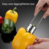 2Pcs Red Bell Pepper Corer Stainless Steel Fruit Vegetable Corer & Pitter Remover Pepper Cutter Deseeder Kitchen Utensils
