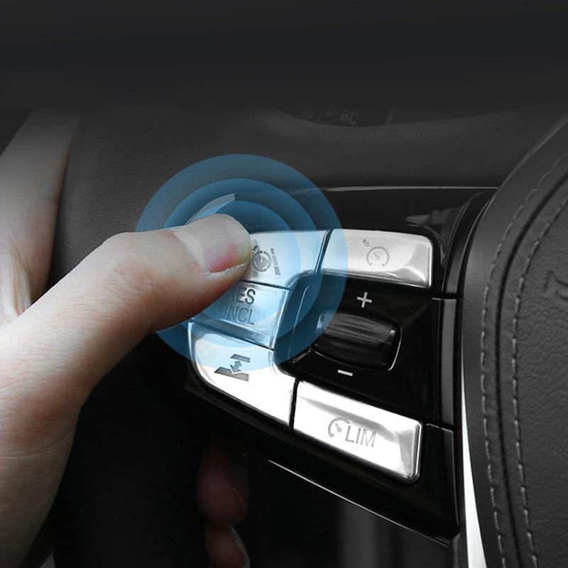 Для BMW 5 серии 6GT G32 G30 2017-хромированные кнопки на рулевом колесе автомобиля, переключатель, декоративная крышка, отделка салона автомобиля