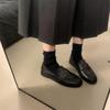 British College Style Flat-bottomed Small Leather Shoes Women's Autumn 2024 New Fashionable Round Head Casual Versatile Loafer Single Shoes