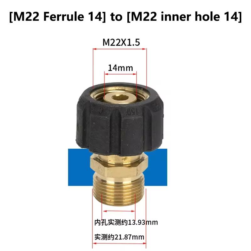 Pressure Washer Quick Connect Adapter M22 Ferrule to 1/4 and 3/8 Brass Twist Coupler Replacement Fittings for Gun and Hose
