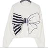 Men's Long Sleeve Bow Tie Sweatshirt Large Size Casual Round Neck Pullover