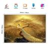 2D Elegant Gold Peacock Tapestry, Golden Bonsai Tree with Sparkling Bubbles Backdrop Cloth for Room Decor