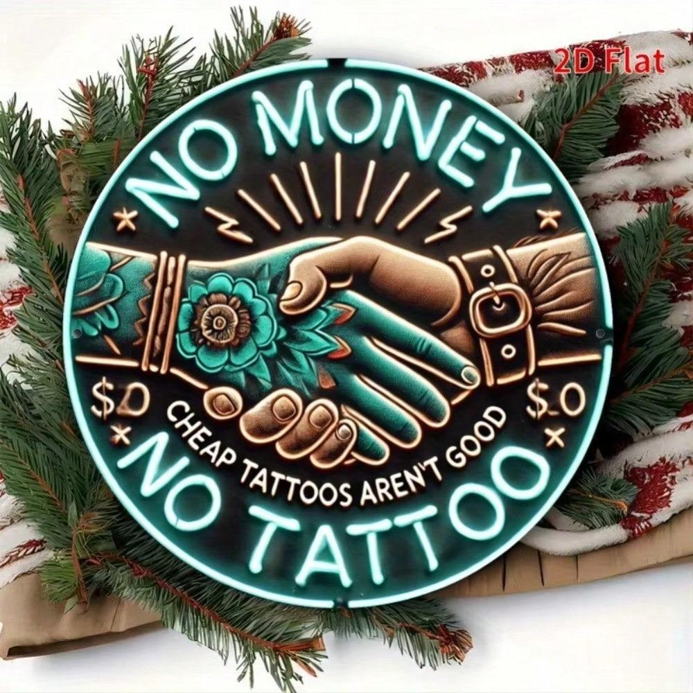 Металлическая вывеска Декор Тату-салона Арт в Неоновом Стиле для Стены Магазина