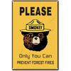 Warning Metal Tin Signs Plaque Prevent WildFires Wall Decoration Vintage Iron Painting Art Posters for Forest Home Cafe Club Bar