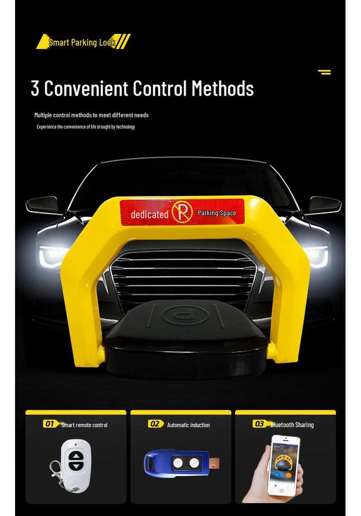 Smart Bluetooth-Enabled Waterproof Parking Space Lock with Remote Control and Sensor