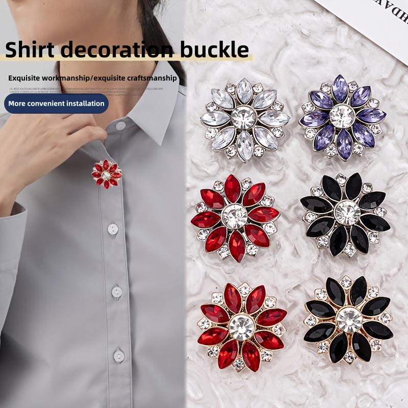 3pcs of High-End Eight-Petal Flower Shirt Buttons, Exquisite Decorative Snap Buttons, No-Sew Magic Invisible Snap Fasteners