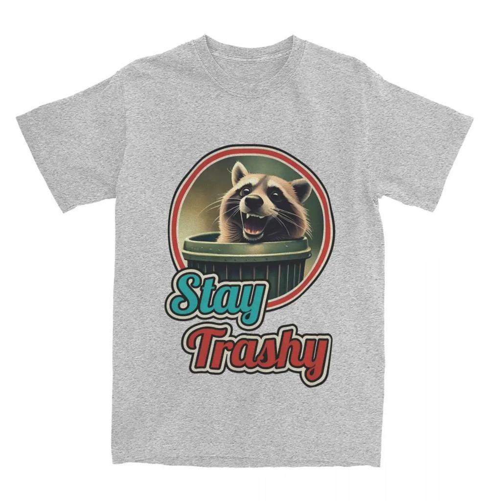 Летняя футболка 'Stay Trashy Funny Happy Raccoon Lover' Мусорные Еноты Футболка Одежда Уличная Одежда Футболки