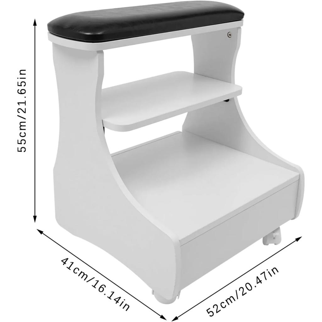 Подставка для ног Педикюр Маникюр Мебель, Стул для ванночки для ног с 4 универсальными колесами с тормозами, Тележка для спа--процедур для ног, Подставка для ног для маникюра