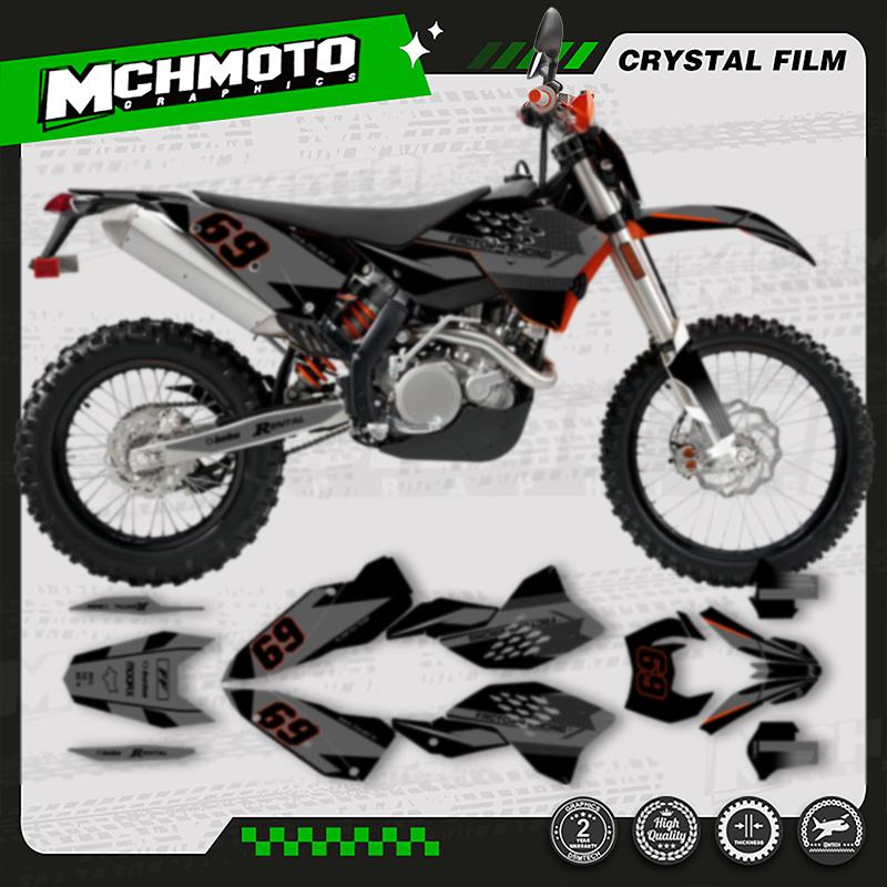 MCHMFG Motorcycle Graphics Background Decal Sticker for KTM SX SXF 2007 2008 2009 2010 EXC XCW 2008-2011 Number Name