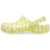 Classic Gingham Clog Daylily Comfortable Trendy Clogs Unisex Clogs White Yellow 211006-78R