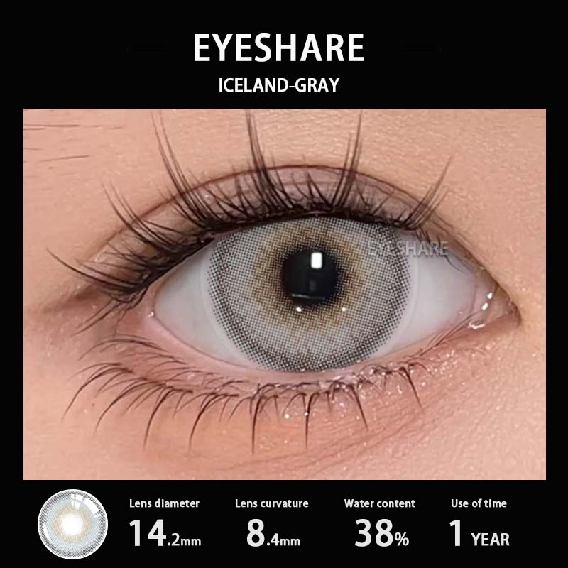 EYESHAER Цветные контактные линзы Небесно-голубые линзы для очков Коричневые натуральные контактные линзы Светло-зеленые модные линзы Серые цветные контактные линзы 1 пара