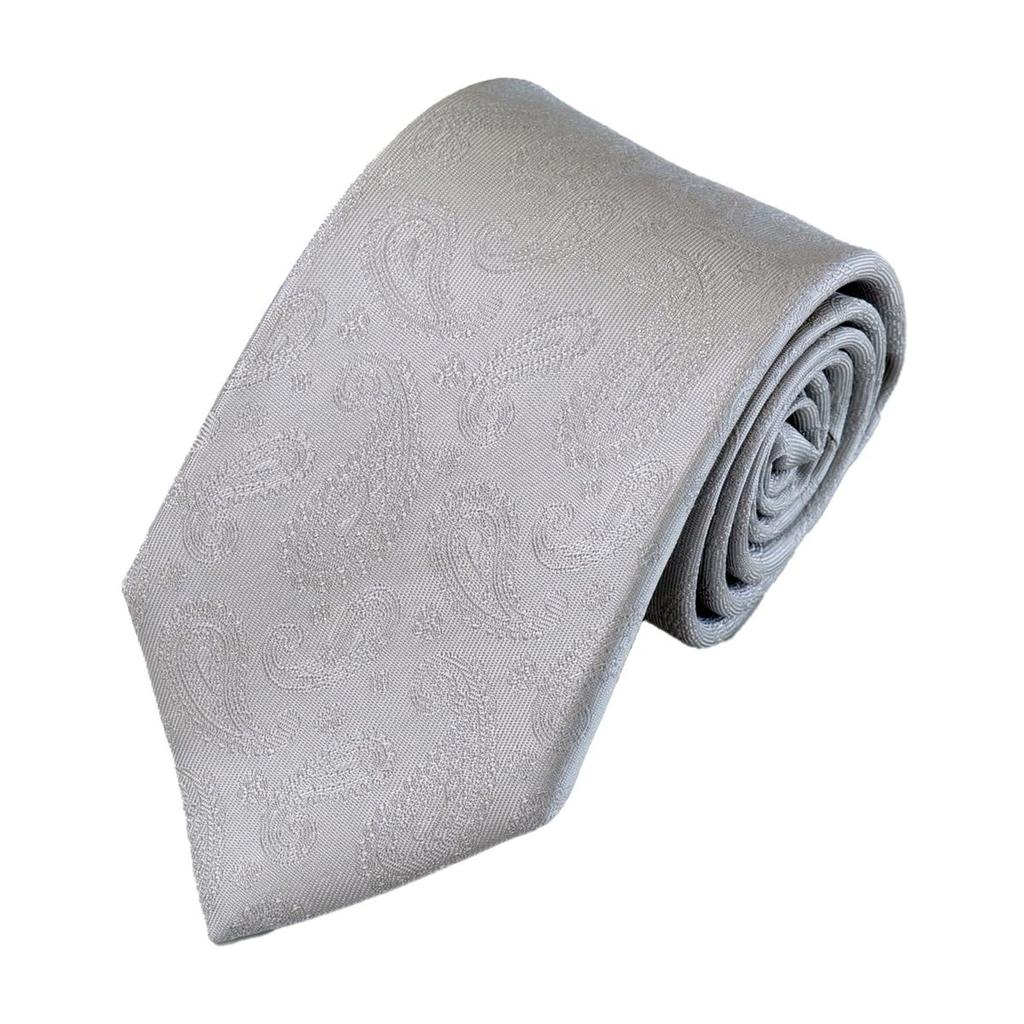 NEWYORKER Accessory Men 100% Silk Paisley Solid Tie Made in Japan