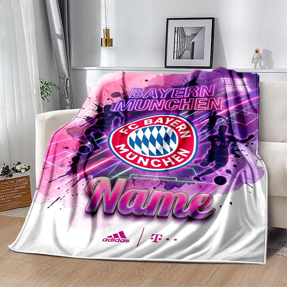 Bayern Munich Fan Gear Customize Your Name Blanket Lightweight Customizable Blanket Soft Warm Cozy for Chair Bed Couch Sofa for All Occasions