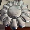 Silver Sunflower Cushion Leather Texture Cushion for Bedroom Living Room Cute Smile Pillow Office Cushion Home Decor Gift