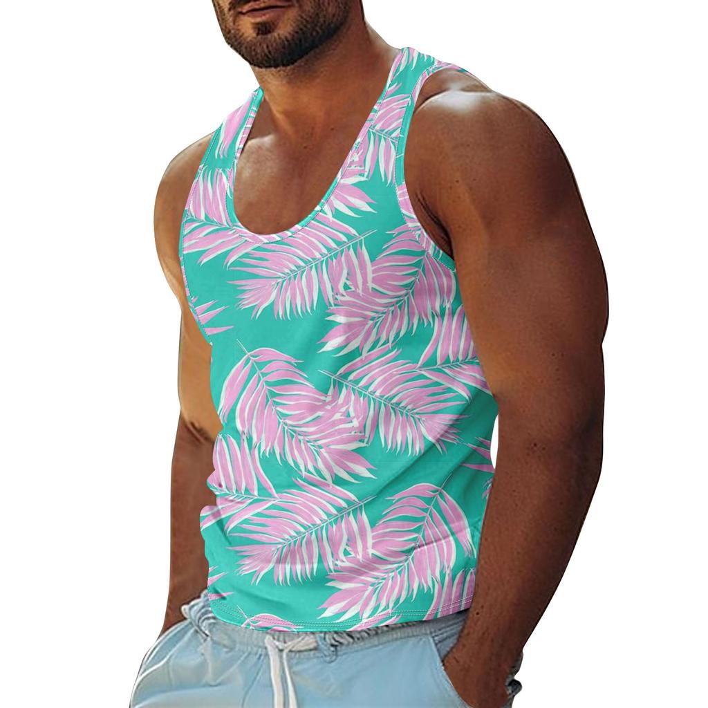 Мужская летняя пляжная майка для серфинга, большой размер, повседневный дышащий топ без рукавов, свободная майка с принтом, мужская рубашка