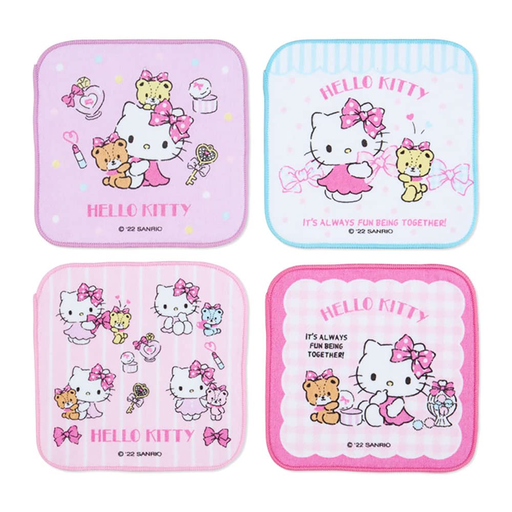 Sanrio Набор из 4 маленьких полотенец Sanrio Hello Kitty Hello Kitty Моющиеся полотенца с персонажами 16 x x 16 см 631124 SANRIO (САНРИО) Китти-чан 0.2