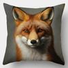 Artistic Rustic Fox Pillow Covers Splatter Paint Winter Fox Art Throw Pillow Cases Cozy Home Decor Cushion Covers For Couch Bed,