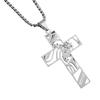 Adjustable Length Clavicle Chain Crucifix Pendant Necklace Unisex Christian Religious Neckchain Jewelry for Men Women