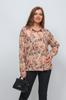 Women's Style Plus Size Shirt Marbled Colored Digital Patterned Viscose Big Size Shirt
