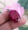 Solid 925 Sterling Silber Dyed Ruby Oval Gemstone Handmade Designer Prong Setting Healing Pendant Jewelry