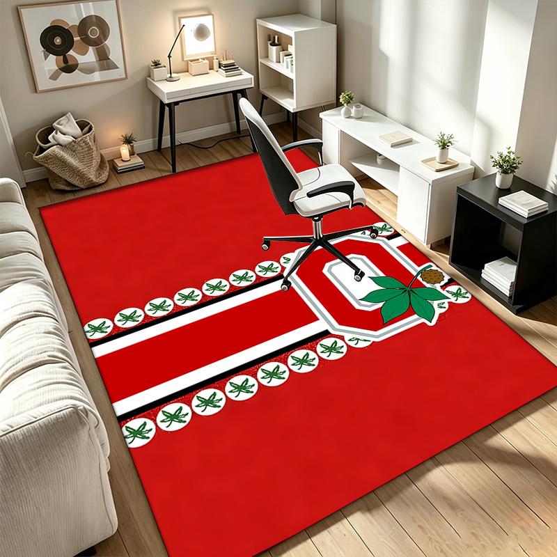 Ohio State Buckeyes A rug suitable for office chair areas living rooms and computer desks perfect for home offices and an ideal holiday gift