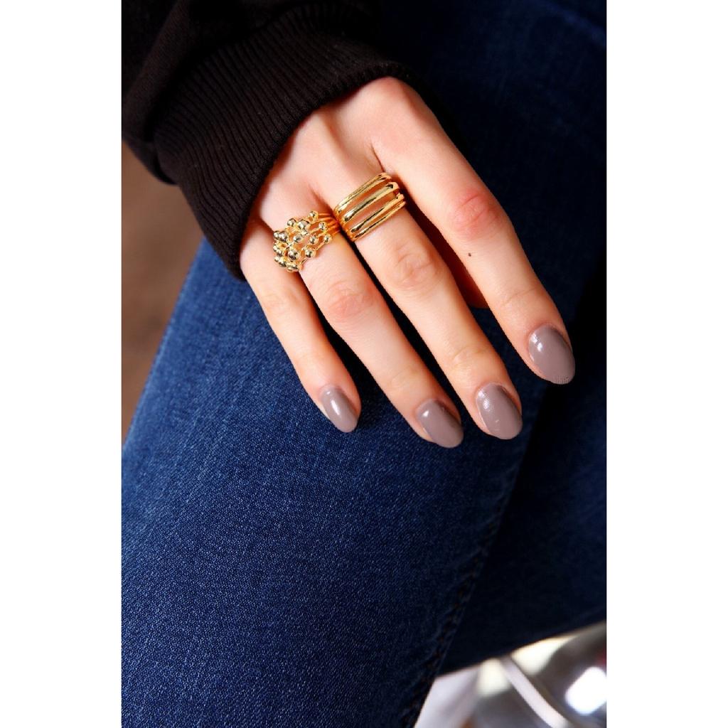 Комплект золотых колец с пузырьками