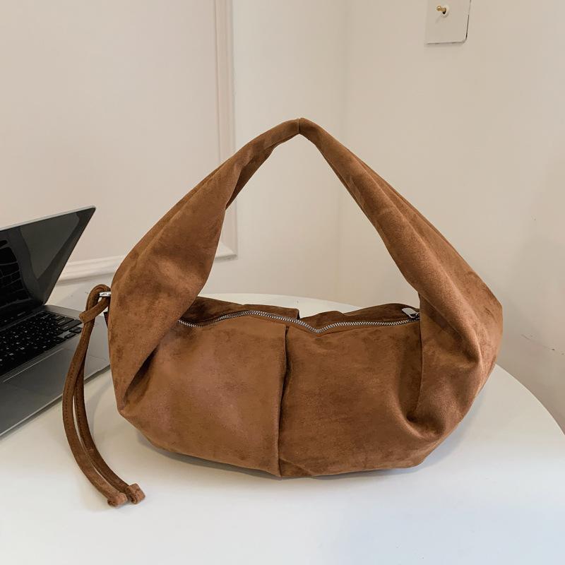 Retro Suede Leopard Print Saddle Bag for Women 2026 New Style Autumn Winter Trendy Underarm Bag Large Capacity Handbag