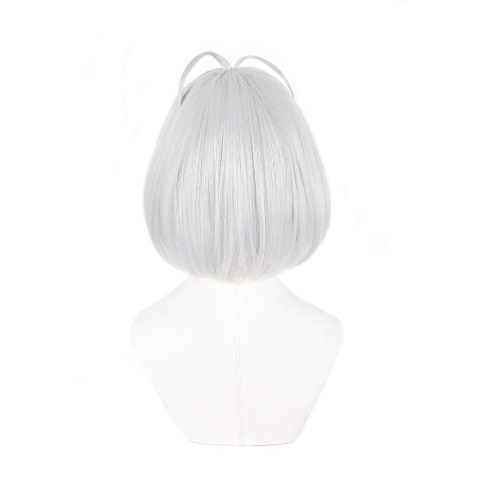 Cosplay Short Perfect for Parties and Includes 3 Bonus a Dedicated and a Memo Heat-resistant Wig, "Second Castle" Silver, Hair, Disguises. Items Net,