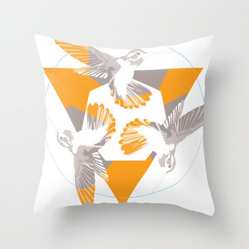 Оранжевый геометрический узор, декоративная наволочка, наволочка для домашнего декора, диванная наволочка