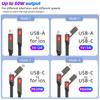 FONKEN 4 в 1 Кабель для быстрой зарядки PD60W USB-A/Micro USB/Type C Зарядный кабель Шнур передачи данных для мобильного телефона Samsung Huawei
