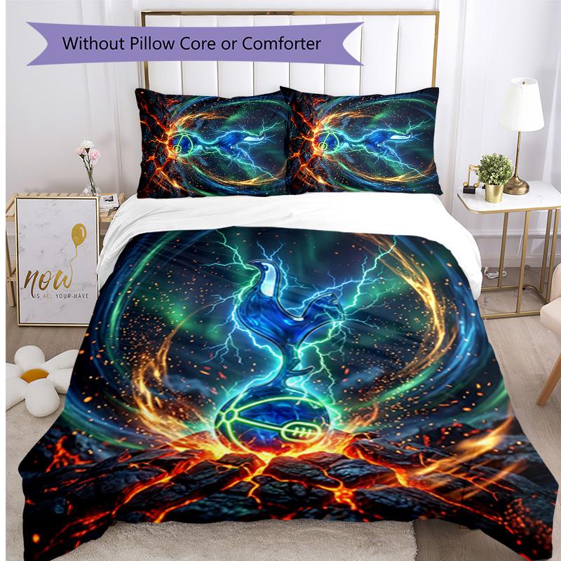 Tottenham Hotspur Pattern Printed 3PCS Bedding Set Soft Skin-Friendly Washable Duvet Cover & Pillowcases Set All Season Bedroom