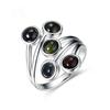 New Simple Black Opal Ring Round 5.0mm Opal Gemstone 925 Sterling Silver Simple Fashion Women Fine Jewelry