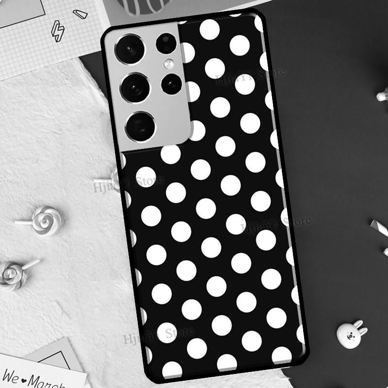 Черно-белый чехол в горошек для Samsung Galaxy S21 S22 Ultra Note 20 S8 S9 S10 Note 10 Plus S20 FE Чехол для телефона