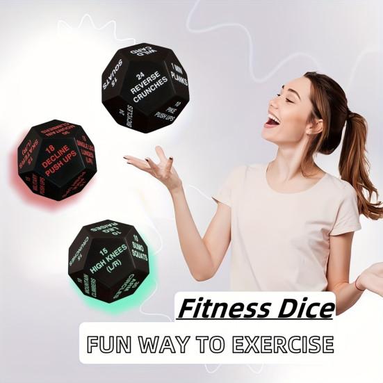 Fitness Dice Pocket Size Multi-sides Exercise Decision Dice Home Gym Workout Dice Stress Relief Toy Men Women Athletes Sports Enthusiast Gift
