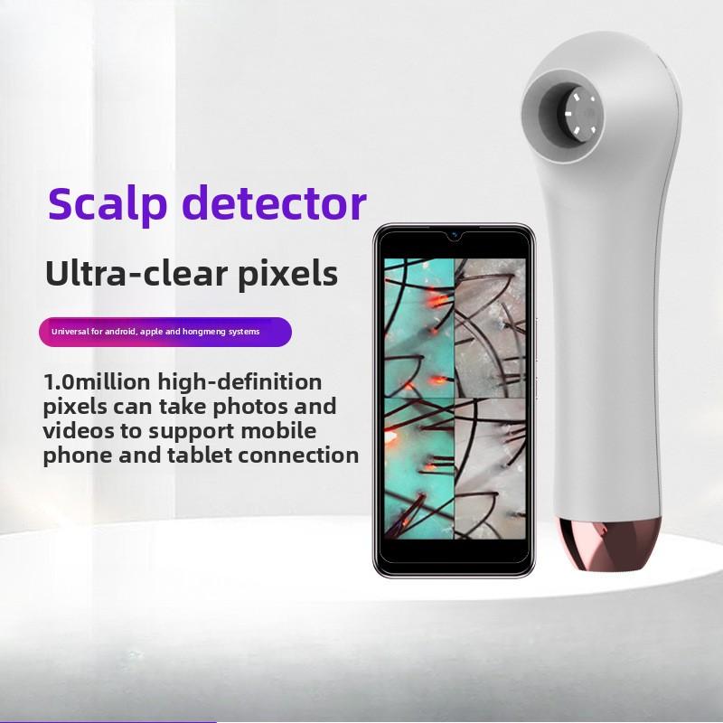 Интеллектуальный прибор для обнаружения кожи головы, детектор пор волосяных фолликулов с ультравысоким разрешением и синим светом, тестер кожи