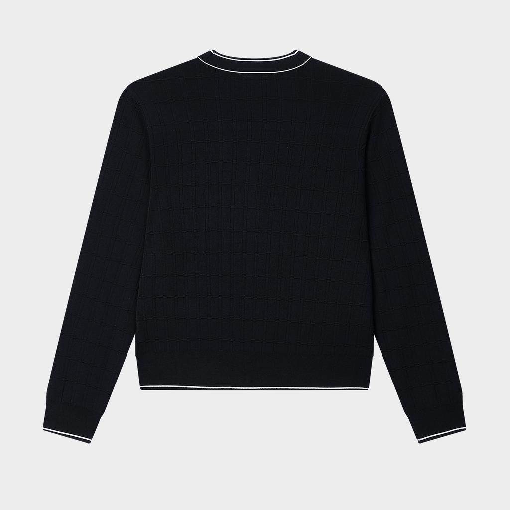 Fila White Series Fashion Casual Woven Cardigan Sweater Women Tops Legendary-Blue F11W523403F-NV