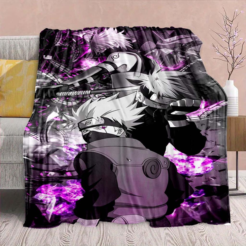Naruto Anime Flannel Blanket - Soft Warm Perfect for Sofa, Bedding Camping Travel Office Home Decor -QJY
