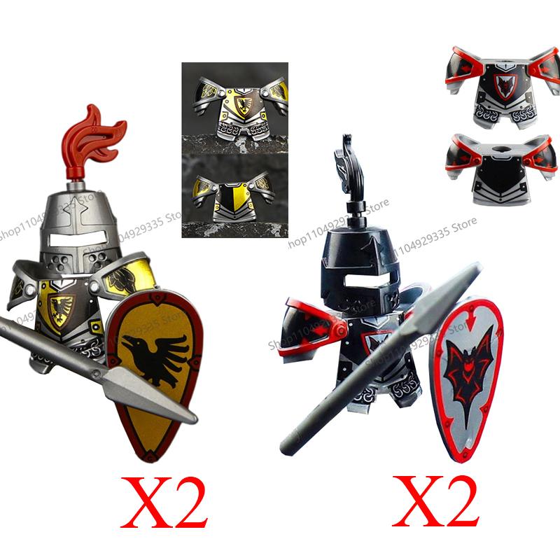 Medieval Military Soldiers Figures MOC Building Blocks Castle Black Eagle Wolf Octopus Griffin Ancient Knight Waffen Bricks Toys