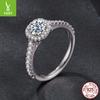 Square Halo D Color Moissanite Ring Wedding Ring, Classic Elegant S925 Sterling Silver Proposal Ring